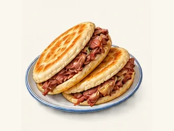 Chifeng duijia sandwich · 赤峰对夹 · AI dish illustration