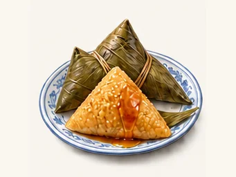 Honey rice dumplings · 蜂蜜粽子 · AI dish illustration