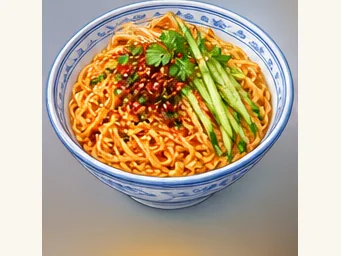 Jiamusi mixed noodles · 佳木斯拌面 · AI dish illustration