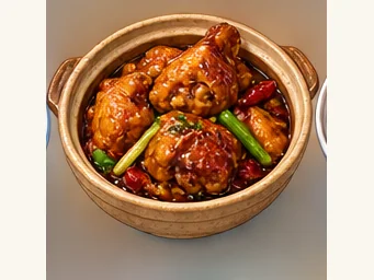 Pressure-braised young chicken · 压锅小公鸡 · AI dish illustration