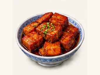 Linhuan fermented-tofu pork · 临涣培乳肉 · AI dish illustration
