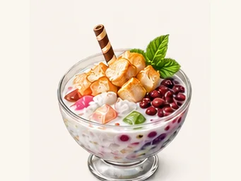 Paluda coconut dessert drink · 泡鲁达 · AI dish illustration