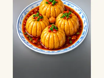 Xiba lantern tofu · 西坝灯笼豆腐 · AI dish illustration