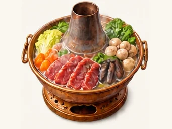 Tibetan yak hotpot · 藏式牦牛肉火锅 · AI dish illustration