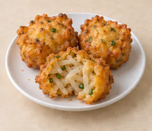 油墩子 · Shanghai Radish Fritters · AI dish illustration