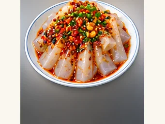 Northern Sichuan jelly noodles · 川北凉粉 · AI dish illustration