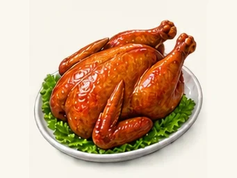 Zhuozishan smoked chicken · 卓资山熏鸡 · AI dish illustration