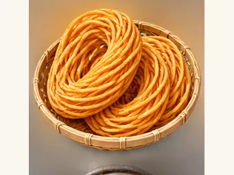 Sanzi fried noodle nests · 馓子 · AI dish illustration
