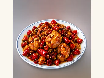 Zigong cold spicy rabbit · 自贡冷吃兔 · AI dish illustration