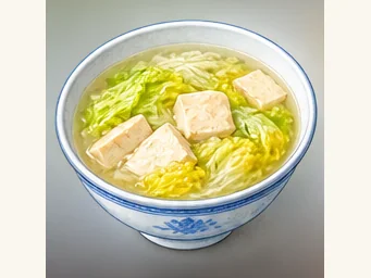 Tai'an cabbage-and-tofu soup · 泰安三美 · AI dish illustration