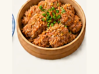 Rice-flour steamed lamb · 粉蒸羊肉 · AI dish illustration