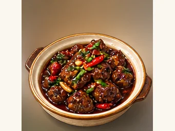 Quanzhou vinegar-blood duck · 全州醋血鸭 · AI dish illustration