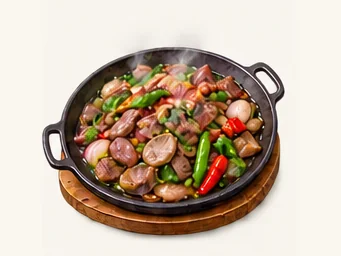 Shandan chaobola · 山丹炒拨拉 · AI dish illustration
