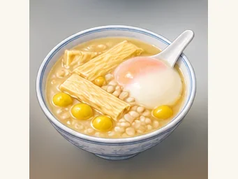Bean-curd skin dessert soup · 腐竹糖水 · AI dish illustration