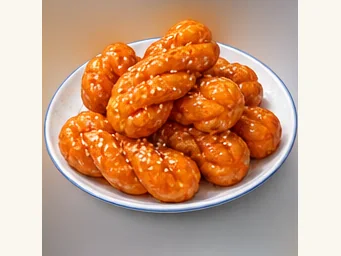 Tangmaya honey pastries · 糖麻丫 · AI dish illustration