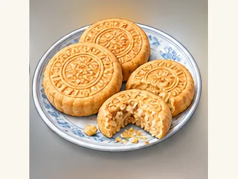 Foshan manggong rice biscuits · 佛山盲公饼 · AI dish illustration