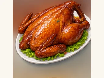 Goubangzi smoked chicken · 沟帮子熏鸡 · AI dish illustration