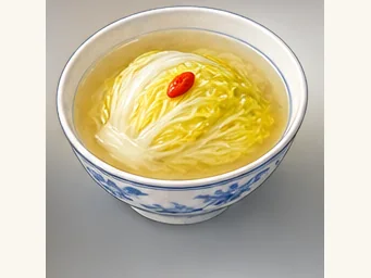 Cabbage in clear consommé · 开水白菜 · AI dish illustration