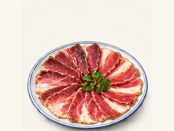 Sanchuan cured ham · 三川火腿 · AI dish illustration