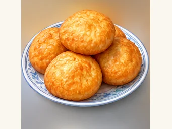 Youxiang fried bread · 油香 · AI dish illustration