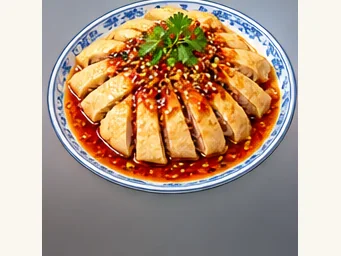 Jiading dressed poached chicken · 嘉定白宰鸡 · AI dish illustration