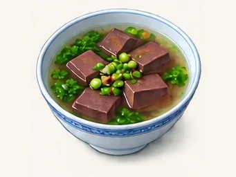 Chicken-and-duck blood soup · 鸡鸭血汤 · AI dish illustration