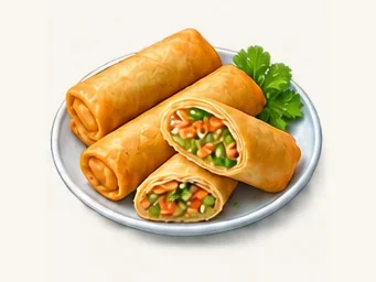Three-shred spring rolls · 三丝春卷 · AI dish illustration