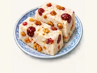Chongming rice cake · 崇明糕 · AI dish illustration