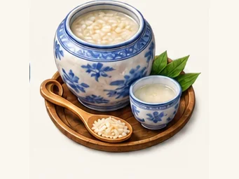 Shanlan rice wine · 山兰米酒 · AI dish illustration