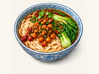 Qijiang rice noodles · 綦江米粉 · AI dish illustration
