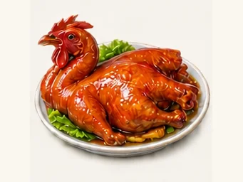Fuliji braised chicken · 符离集烧鸡 · AI dish illustration