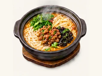 Kunming small-pot rice noodles · 昆明小锅米线 · AI dish illustration