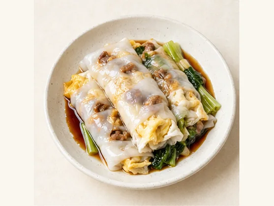 Chaoshan steamed rice rolls · 潮汕肠粉 · AI dish illustration