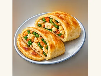 Binzhou filled pancake rolls · 邢家锅子饼 · AI dish illustration