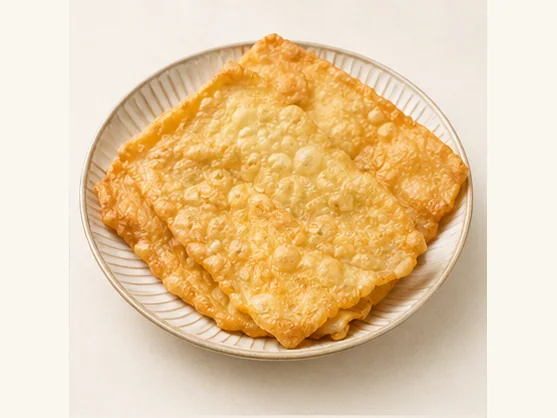 Tianjin sweet fried dough · 天津糖皮儿 · AI dish illustration