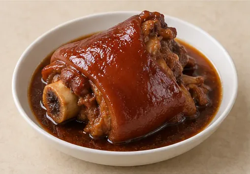 红烧蹄膀 · Red-Braised Pork Hock · AI dish illustration