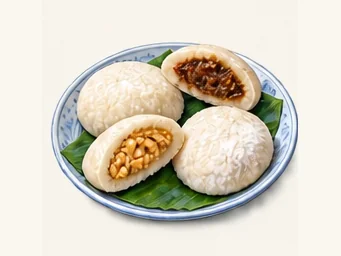 Yibua coconut rice cakes · 椰子粑 · AI dish illustration