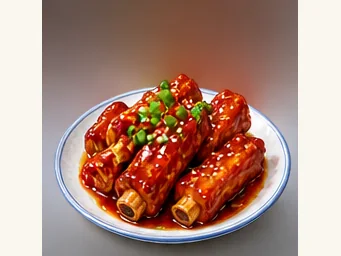 Fuzhou sweet-sour pork ribs · 醉排骨 · AI dish illustration