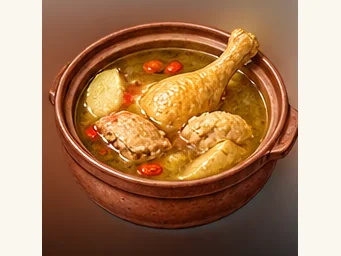 Heshengqiao chicken soup · 贺胜桥鸡汤 · AI dish illustration