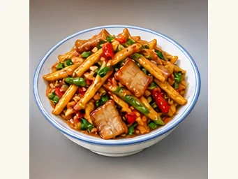 Jinggang smoked bamboo shoots · 井冈烟笋 · AI dish illustration