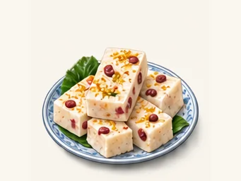 Emei sweet rice cake · 峨眉糕 · AI dish illustration