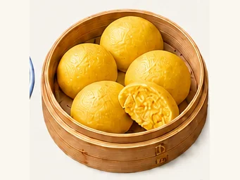 Suide yellow millet buns · 绥德黄馍馍 · AI dish illustration