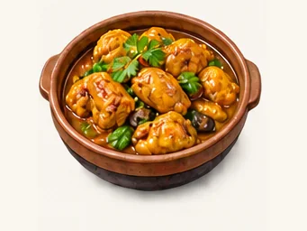 Yongping yellow-braised chicken · 永平黄焖鸡 · AI dish illustration