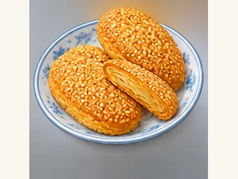 Changzhou sesame pastries · 常州大麻糕 · AI dish illustration