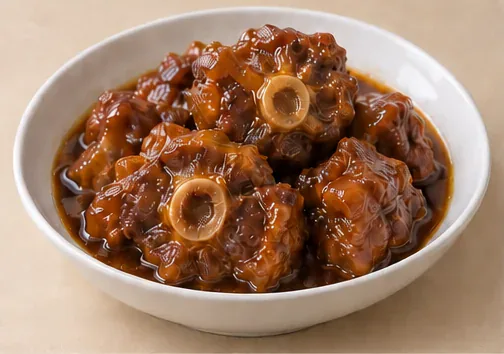红烧牛尾 · Beijing braised oxtail · AI dish illustration