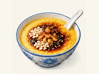 Baotou millet tea paste · 包头老茶汤 · AI dish illustration
