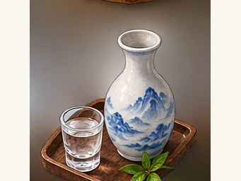 Guilin Sanhua rice spirit · 桂林三花酒 · AI dish illustration