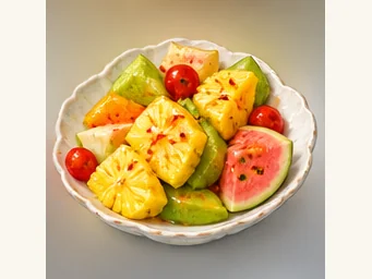 Guangxi pickled fruit · 酸嘢 · AI dish illustration