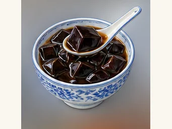Wuzhou guilinggao jelly · 梧州龟苓膏 · AI dish illustration