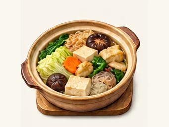 Haikou vegetable casserole · 海口斋菜煲 · AI dish illustration